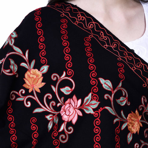 Women's Aari Embroidered Wool Shawl
